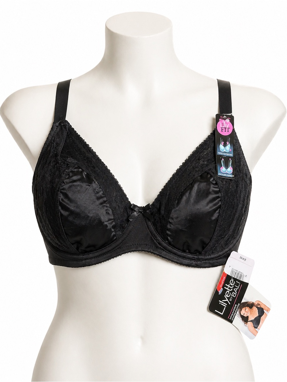 Black Full-Coverage Underwire Bra